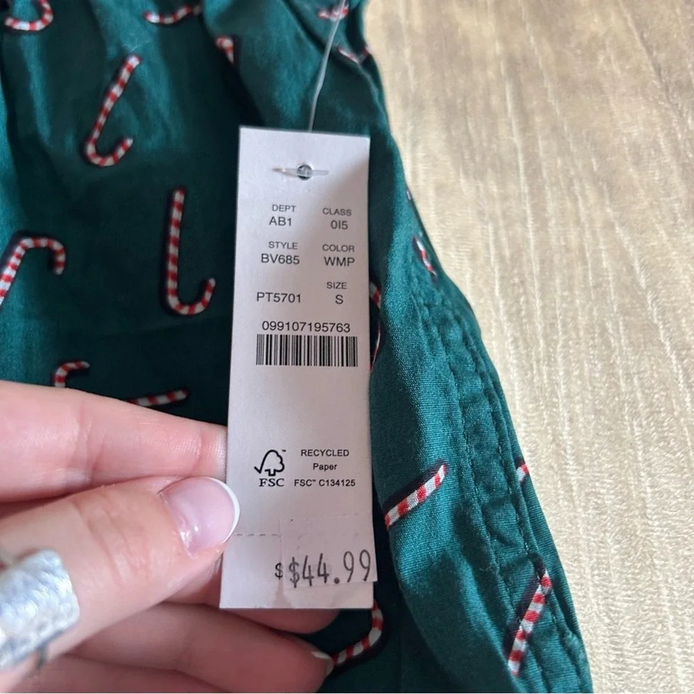 J. Crew Printed Boxers Christmas Candy Cane Green Red 100% Cotton NWT‎ Men's S